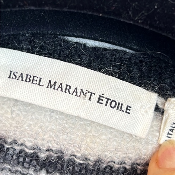 Isabel Marant Etole black white knit sweater mohair wool blend quite classic - Picture 5 of 14